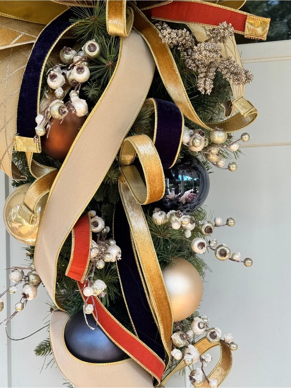 Large Elegant Cashmere Pine Teardrop Wreath